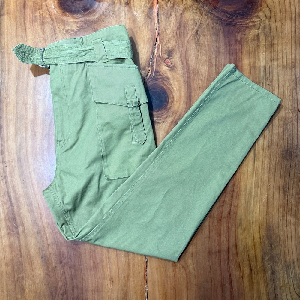 Magali Pascal Women's Pants Small Stevie Olive Green Straight Anthropologie JJ28